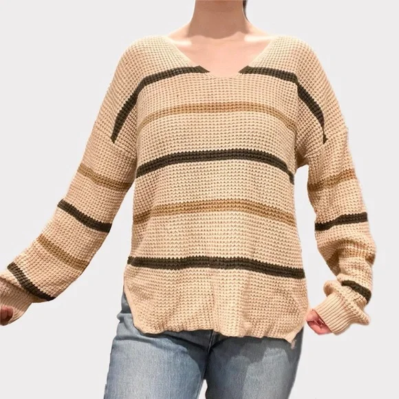BOHO STYLE STRIPED SWEATER - Picture 3 of 4